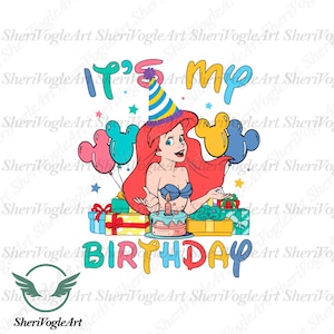 Personalized Princess Mermaid Birthday PNG: Matching Party Shirt Design (Digital Download