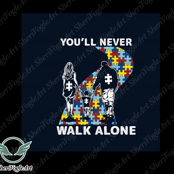Youll Never Walk Alone Svg, Autisme Svg, Autisme Bewustzijn Svg, Bewustzijn Svg, digitale download