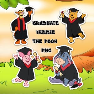 Graduate 4 PNG Cartoon Character, Bear and Friends Png, Graduation Png, School Png, Kawaii Png, Cricut, Silhouette Vector Cut File
