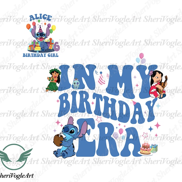 Personalized Stitch Birthday Girl Png, Stitch Birthday Party Png, Lilo And Stitch Birthday, In My Birthday Era Png, Instant Download