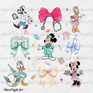 Cute Nurse Clipart PNG Bundle, Cartoon Medical Characters & Doctor Elements, Nurse Life Digital Download for Sublimation, Sticker, Shirt