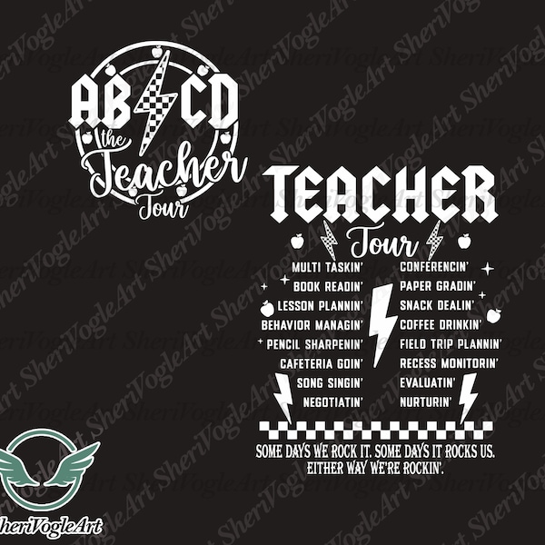 ABCD The Teacher Tour SVG, Teacher Tour Png, Teacher World Tour Png, Rock and Roll Teacher Png Instant Download