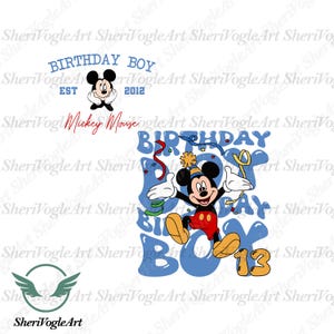 Gepersonaliseerde naam muis verjaardag jongen png, aangepast verjaardagscadeau jongen, jongen verjaardag SVG, aangepast cadeau voor verjaardagsfeestje