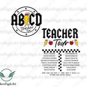 ABCD The Teacher Tour SVG, Teacher Tour Png, Teacher World Tour Png, Rock and Roll Teacher Png Instant Download