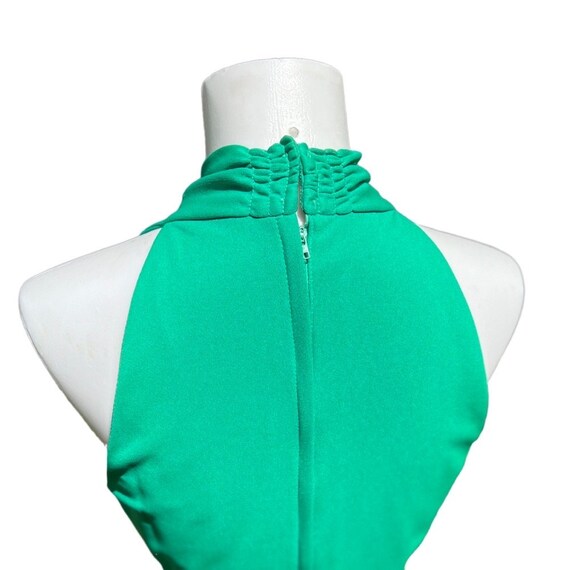 Vintage 70s Emerald Green Halter Maxi Dress - image 4
