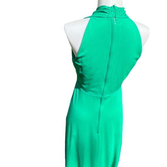 Vintage 70s Emerald Green Halter Maxi Dress - image 7