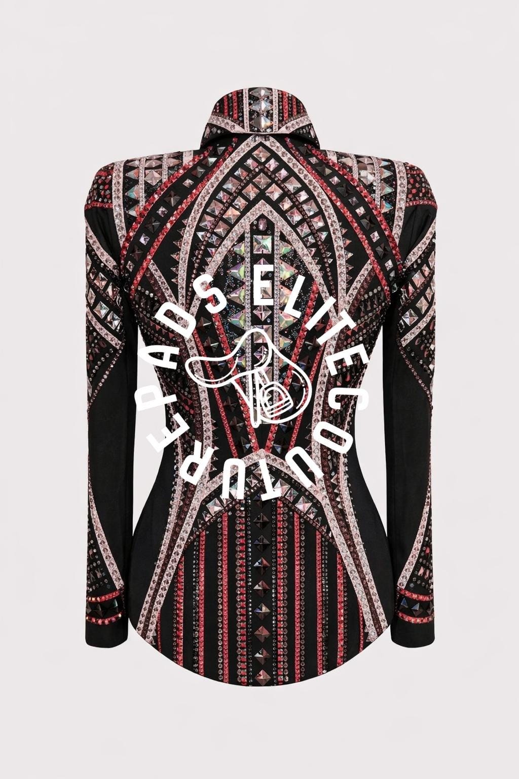 Silver Rhinestone Jacket Womens Western Show Jacket Black Red Silver Rhinestone Horsemanship ...