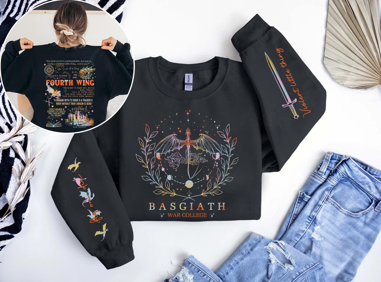 Fourth Wing Sweatshirt, Custom Basgiath War College Sweater, Dragon Rider, Violet Sorrengail,Fantasy Reader,Xaden Riorson,Riders Quadrant