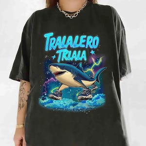 Tralalero Tralala Funny Shark Meme T-shirt, Brain Rot Tee, Stupid Gifts, Unhinged shirt, Shark With Shoes Meme Shirts, Meme Tshirt
