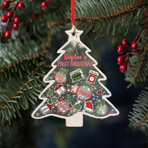 Babys erste Weihnachtsverzierung, Baby 1. Weihnachtsverzierung, benutzerdefinierte Verzierung, benutzerdefinierte Neugeborenen Geschenk, 4D Shake Babys Ornament, Baby Andenken