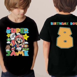 Super Mario Geburtstag T-Shirt, Geburtstags Junge Sweatshirt, Gamer Geburtstag Hoodie, Geburtstags Junge Shirt, Kinder Geburtstagsgeschenke