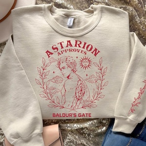 Astarion Sweatshirt, Baldurs Gate 3 Astarion Sweatshirt, Video Game Shirt, Gamer Gift, Astarion Rogue, Astarion Vamp, BG3 Merch, Game Tee
