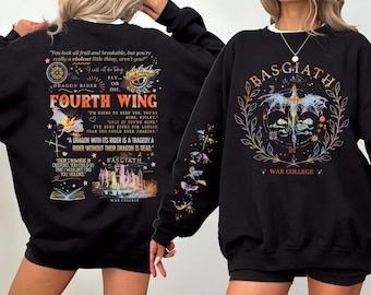 Fourth Wing Sweatshirt, Custom Basgiath War College Sweatshirt, Dragon Rider, Violet Sorrengail,Fantasy Reader,Xaden Riorson,Riders Quadrant
