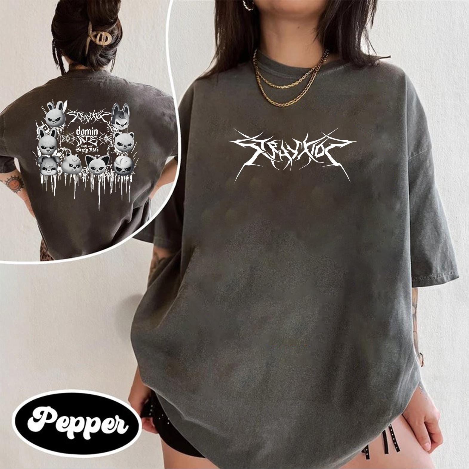 straykids アメリカ北米グッズ　Tシャツ XLサイズ Stray Kids - スキズ straykids Tシャツ アメリカ ツアー maniac