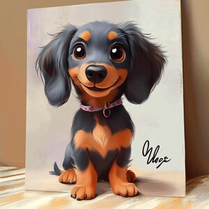 Portrait de chien de dessin animé personnalisé, portrait d'animal de compagnie à partir d'une photo, style dessin animé, cadeau personnalisé, animal de compagnie en toile personnalisé, belle décoration