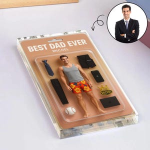 Personalisierte Vatertagsgeschenk für Papa, beste Papa aller Zeiten Figur Acryl Plaque, Foto Papa mit Kid Block Plaque, neue Papa Geschenk, Geschenk für Ehemann