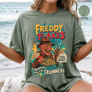 Freddy Flakes Shirt, Funny Halloween Shirt, Horror Character Tee, Retro Horror Shirt, Vintage Halloween, Halloween Tee, Scary Movies Shirt