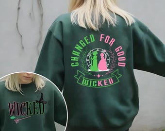 Wicked Sweatshirt, Defy Gravity Broomstick Magic Wand Tee, Wizard of Oz Movie Fan Sweatshirt, Gift For Her