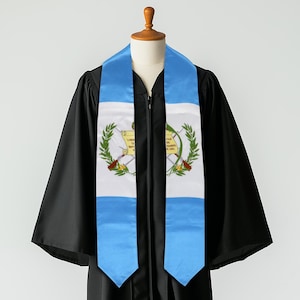 Guatemala-Flaggen-Abschluss-Schärpe für Klasse von 2025, Guatemala-Flaggen-Abschluss-Stola, gestickte graduierte Stola, gestickte graduierte Schärpe