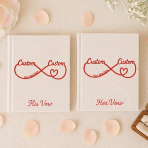 Personalized Hand Embroidered Vow Book A6 size, Wedding Doves and Lockets Hand Embroidered Notebook, Fabric Hard cover, Handmade Notebook