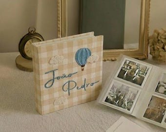 Álbum de fotos para bebé bordado a mano con fundas, álbum de fotos personalizado, regalo de aniversario, regalo para bebé, álbum de fotos único, álbum de fotos para bebé