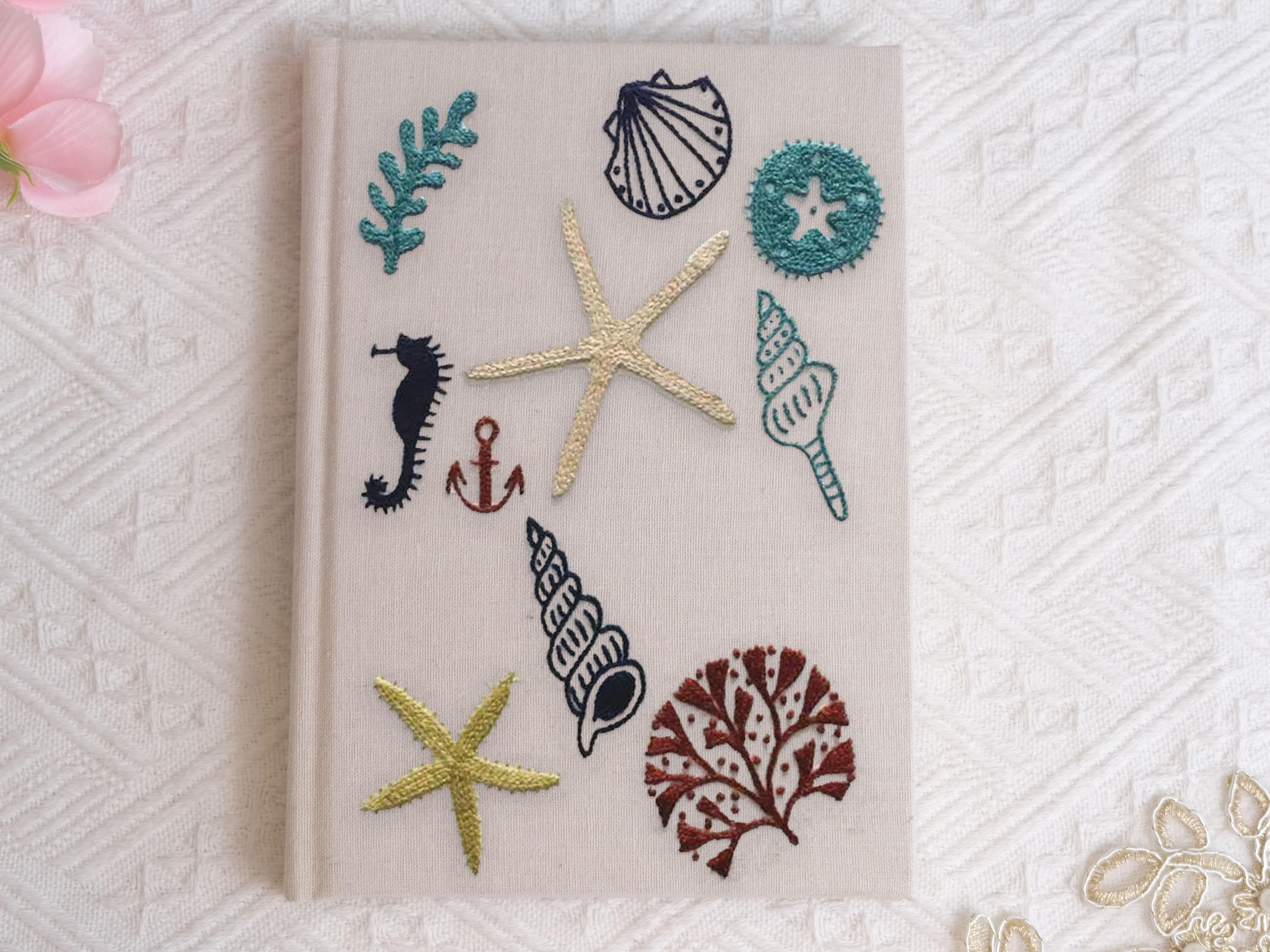 Personalized HAND Embroidered Notebook, Handmade Fabric Notebook, Custom Diary, Daisy Notebook, Fabric Hard Cover Journal, Custom Notebook