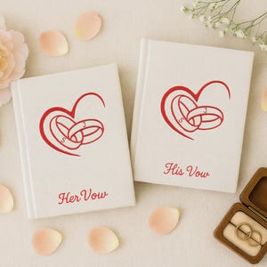 Personalized Hand Embroidered Vow Book A6 size, Wedding Doves and Lockets Hand Embroidered Notebook, Fabric Hard cover, Handmade Notebook