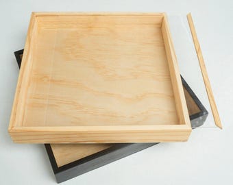 Wooden Wedding Album & Guest Book Box with Acrylic Lid – Personalized Rustic Keepsake Photo Storage Gift