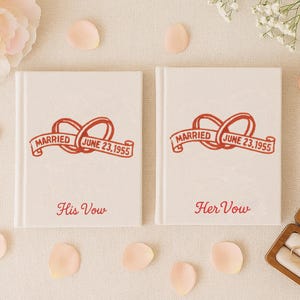 Personalized Hand Embroidered Vow Book A6 size, Wedding Doves and Lockets Hand Embroidered Notebook, Fabric Hard cover, Handmade Notebook