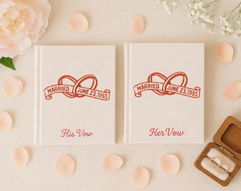 Livro de votos personalizado bordado à mão, tamanho A6, com pombas e medalhões bordados à mão para casamento, capa dura em tecido, caderno artesanal.