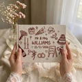 Custom Embroidered Linen Wedding Guest Book, Personalized Memory Book, Valentines Gift product logo