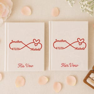 Personalized Hand Embroidered Vow Book A6 size, Wedding Doves and Lockets Hand Embroidered Notebook, Fabric Hard cover, Handmade Notebook