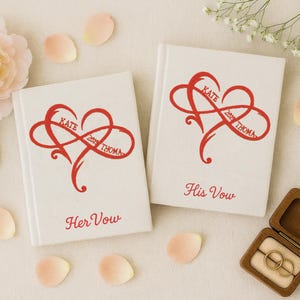 Personalized Hand Embroidered Vow Book A6 size, Wedding Doves and Lockets Hand Embroidered Notebook, Fabric Hard cover, Handmade Notebook