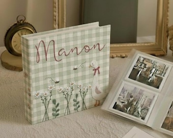 Álbum de fotos para bebé bordado a mano con fundas, álbum de fotos personalizado, regalo de aniversario, regalo para bebé, álbum de fotos único, álbum de fotos para bebé