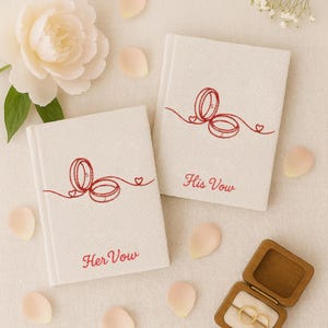 Personalized Hand Embroidered Vow Book A6 size, Wedding Doves and Lockets Hand Embroidered Notebook, Fabric Hard cover, Handmade Notebook