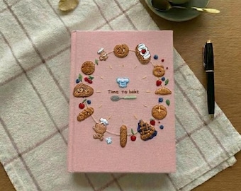 Personalized Recipe Notebook, My Recipes Hand Embroidered Notebook, Handmade Fabric Cover Notebook, Custom A5 Notebook, Secret Notebook