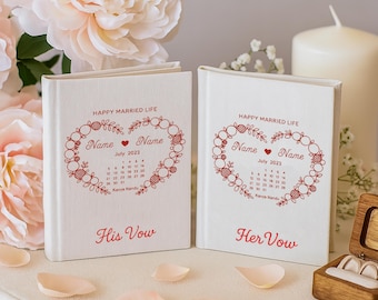 Caderno de votos personalizado bordado à mão, tamanho A6, pombas e medalhões de casamento, caderno bordado à mão, capa dura de tecido, caderno feito à mão