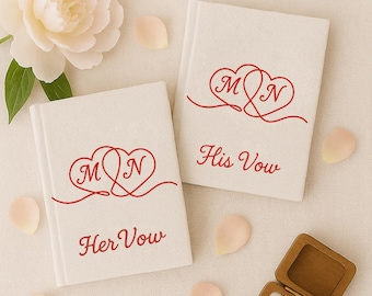 Livro de votos personalizado bordado à mão, tamanho A6, com pombas e medalhões bordados à mão para casamento, capa dura em tecido, caderno artesanal.
