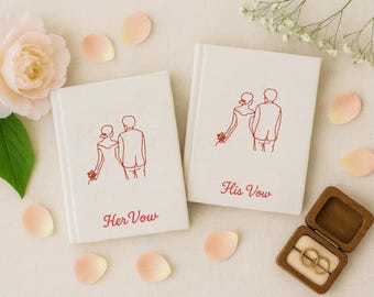 Caderno de votos personalizado bordado à mão, tamanho A6, pombas e medalhões de casamento, caderno bordado à mão, capa dura de tecido, caderno feito à mão