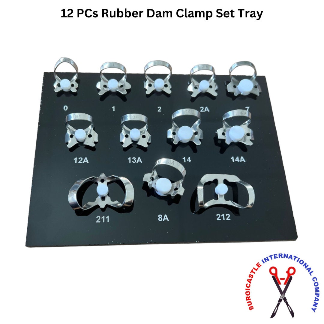 Pack Of 8 Dental Rubber Dam Clamps – #12A – Endodontic Surgical Instruments