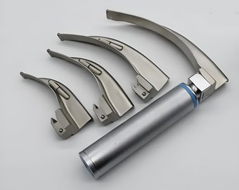 Laryngoscope Conventional LED Set Mac with 4 Blades & Standard Medium Handle