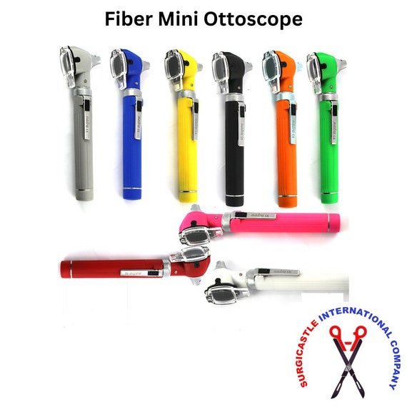 Cynamed Pink Fiber Optic Otoscope Set - Mini Pocket Medical ENT Diagnostic Tool