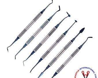 Set De 6 Instruments Dentaires Pour Restauration Composites - Bleu, Neuf, Marque Beaden