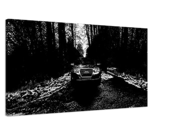 Black And White Canvas Of A Audi A6 C6