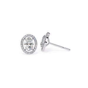 VVS1 Moissanite | 925 Sterling Silver | Oval Cut | White Gold Plated | Stud Earrings | Birthday Gift for Her | Men's Women Fine Jewelry