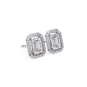 Pendientes solitarios de moissanita en plata de ley 925, 6,5 x 4,5 mm, corte redondo, cierre de rosca a presión, ideal como regalo para mujer.