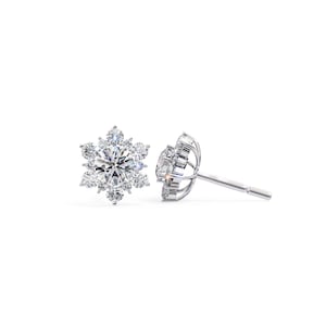 Minimalist 925 Sterling Silver | Lightweight Moissanite Studs Earrings | Geometric Modern Jewellery for Men's/Women | Fine Jewelry