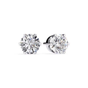 VVS1 D Color 7mm/2.57ct Round Cut | 925 Sterling Silver | Moissanite GRA Certificate | Stud Earrings for Men's Women | Fine Jewelry