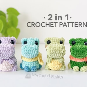 No Sew Crocodile Crochet Pattern, No Sew Amigurumi, Crochet Plushie Pattern - 2 in 1 PDF PATTERN