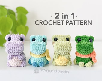 Patron Crocodile sans couture au crochet, Amigurumi sans couture, Patron de peluche au crochet - PATRON PDF 2 en 1